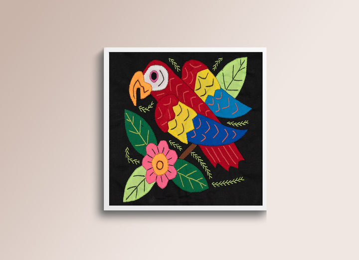 Red Blue And Yellow Parrot with Flower Molita