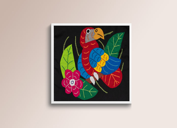 Red Blue And Yellow Parrot with Flower Molita