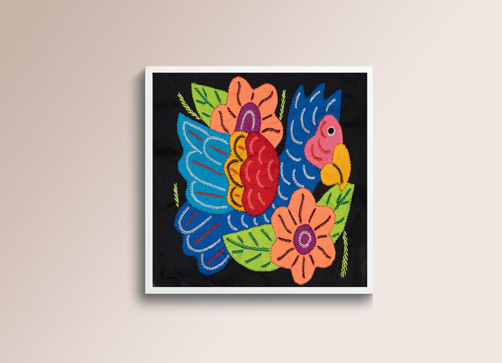 Blue Parrot Bird with Flower Molita