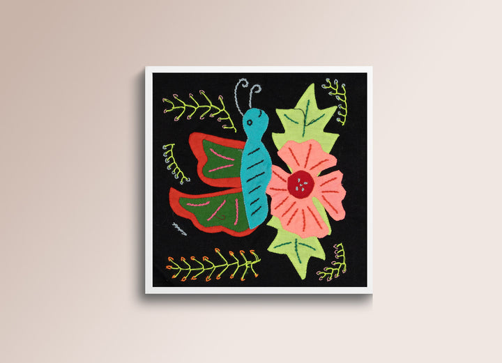 Blue And Red Butterfly with Orange Flower Molita