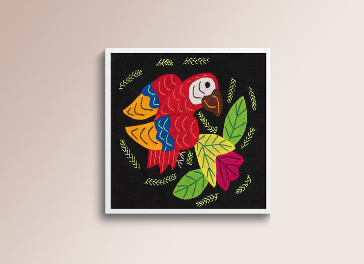 Red Blue And Gold Parrot with Flower Molita