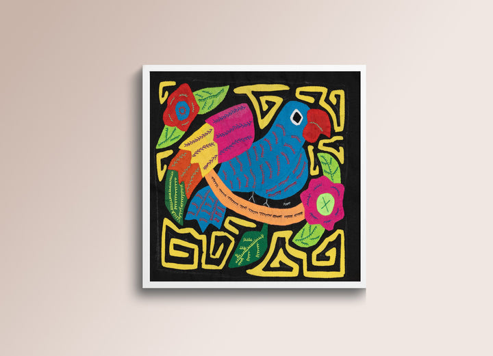 Blue Bird Black and Yellow Background Molita