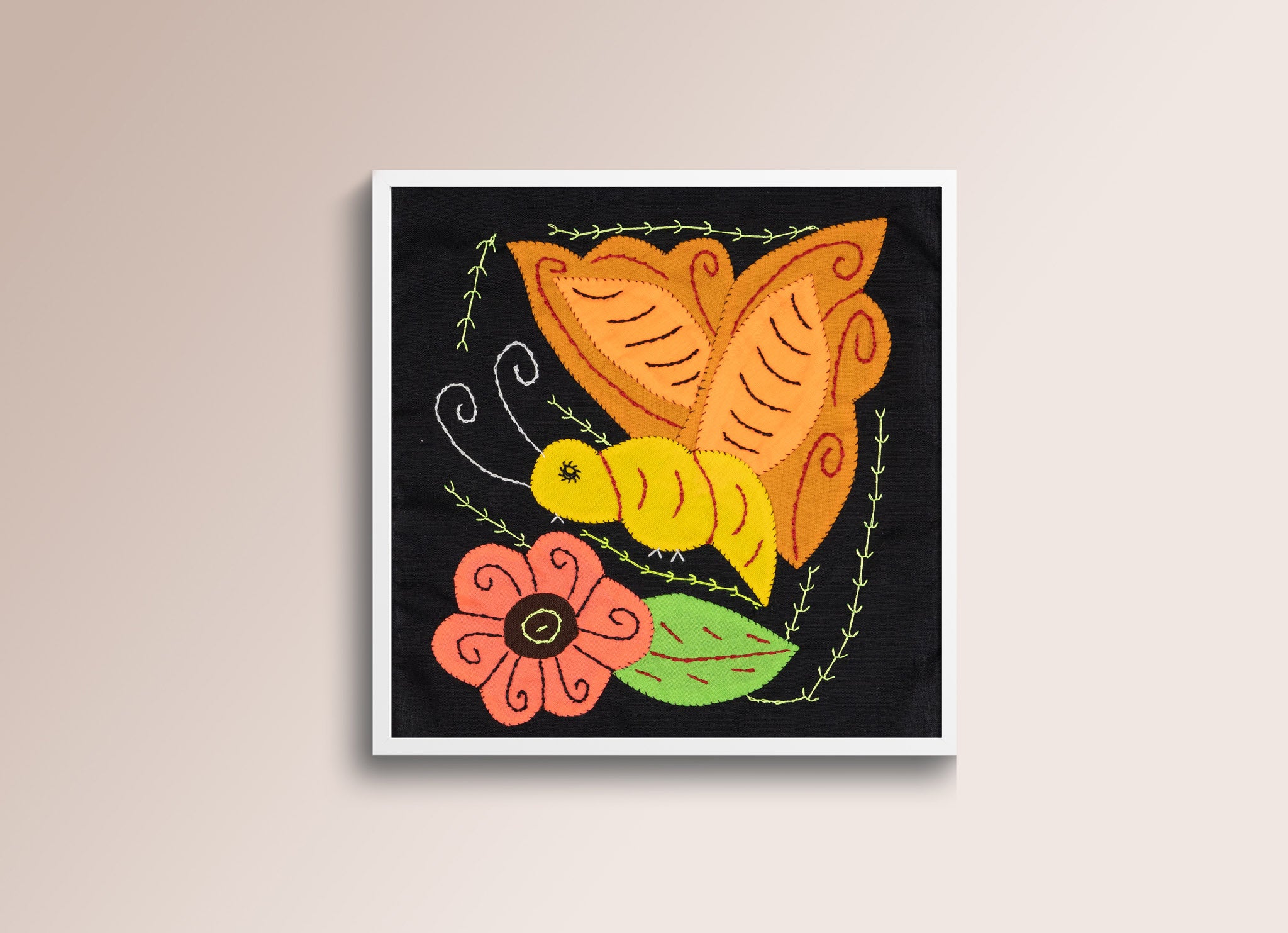 Brown Orange And Yellow Butterfly with Orange Flower Molita