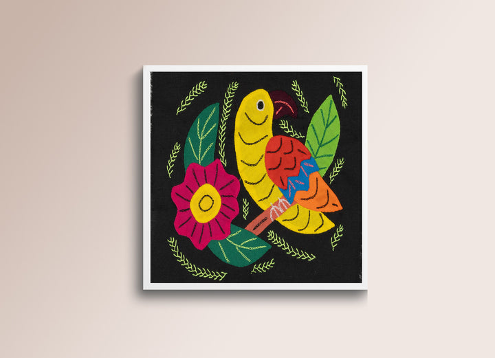 Yellow Canary Bird with Flower Molita