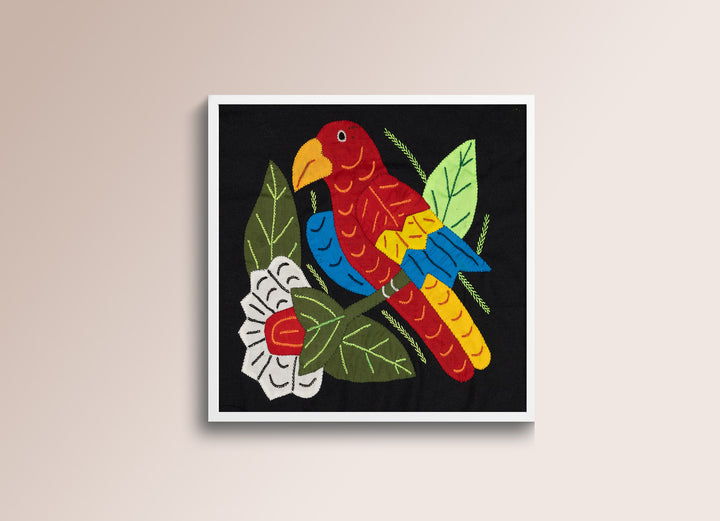 Red Yellow And Blue Bird with Flower Molita
