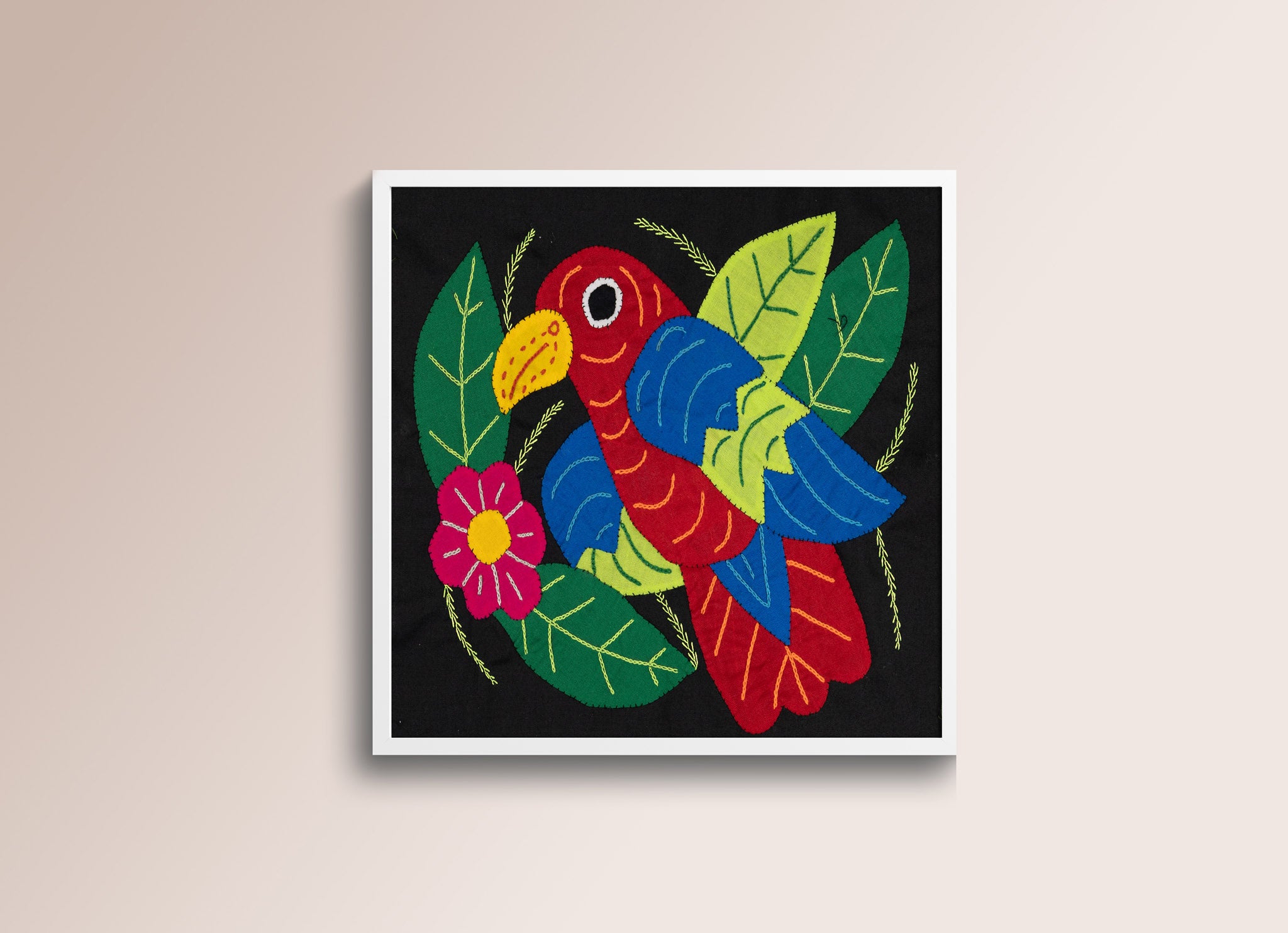 Red Parrot Blue Wing with Flower Molita