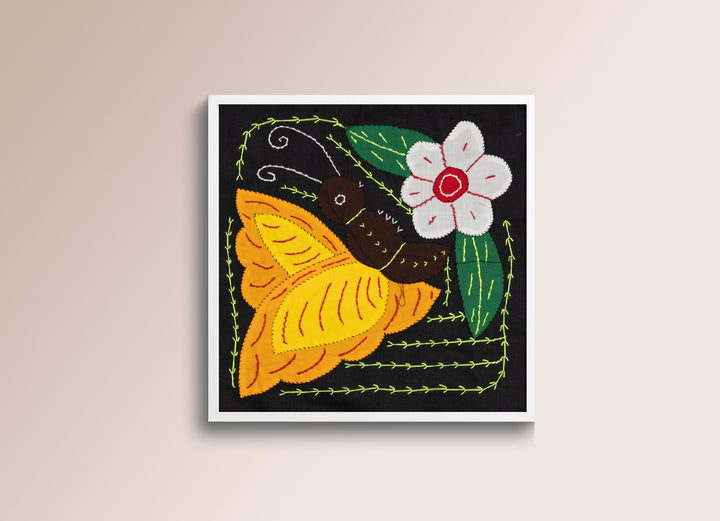Yellow Butterfly with White Flower Molita