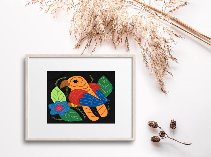 Orange Red and Blue Bird Molita