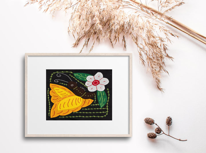 Yellow Butterfly with White Flower Molita