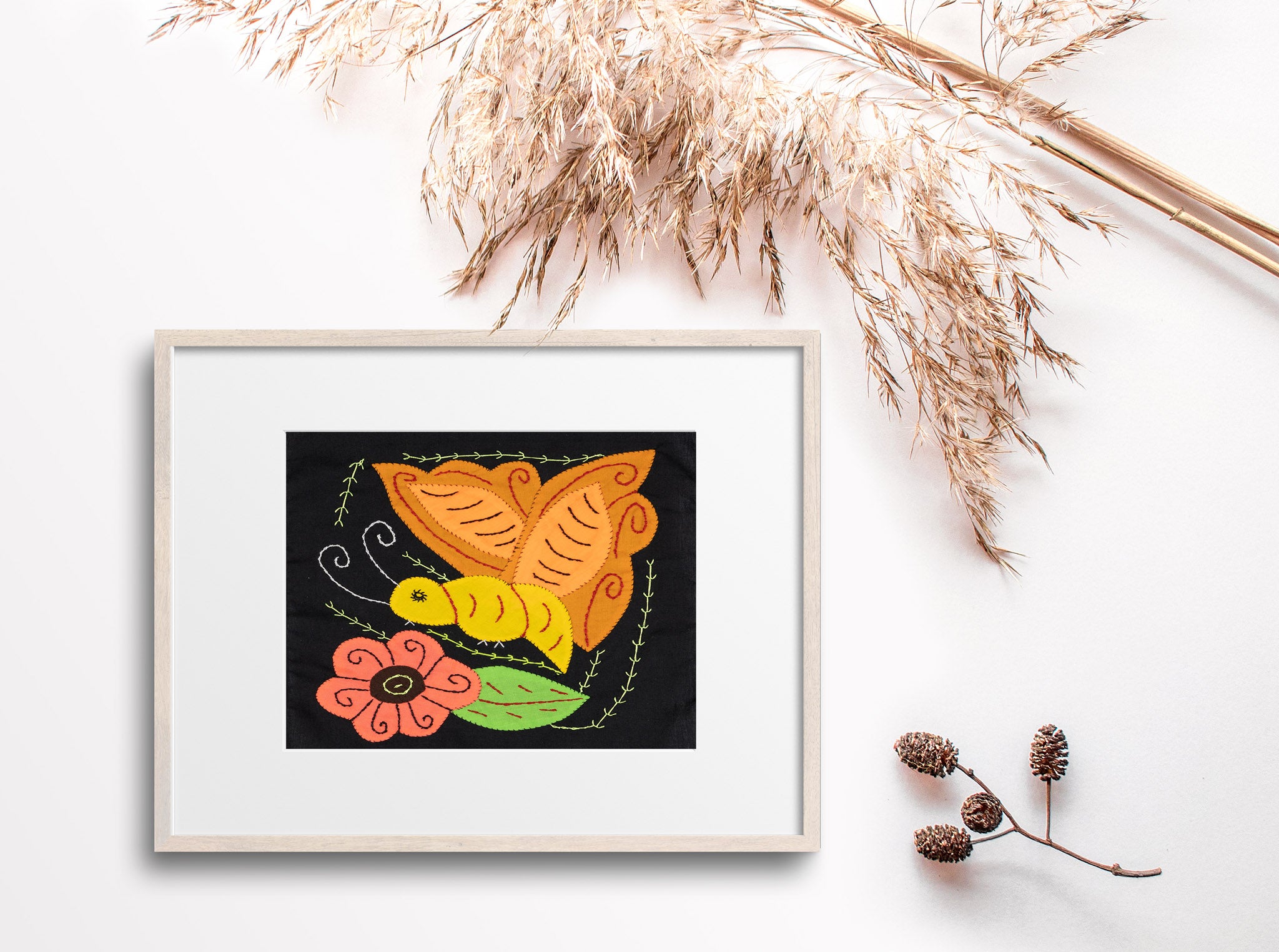 Brown Orange And Yellow Butterfly with Orange Flower Molita