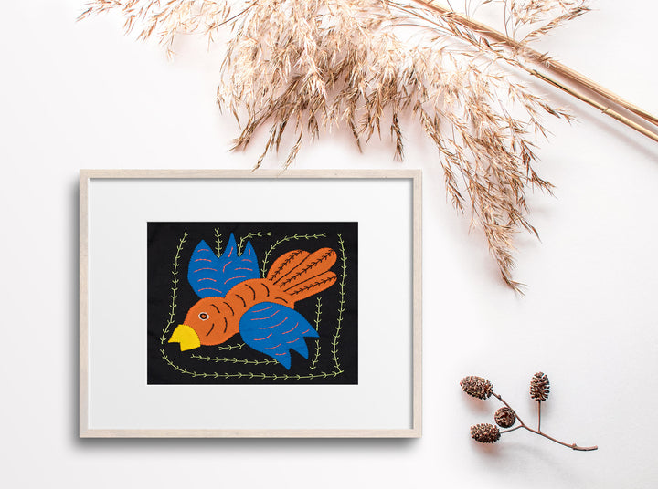 Orange And Blue Dive Bomber Bird Molita