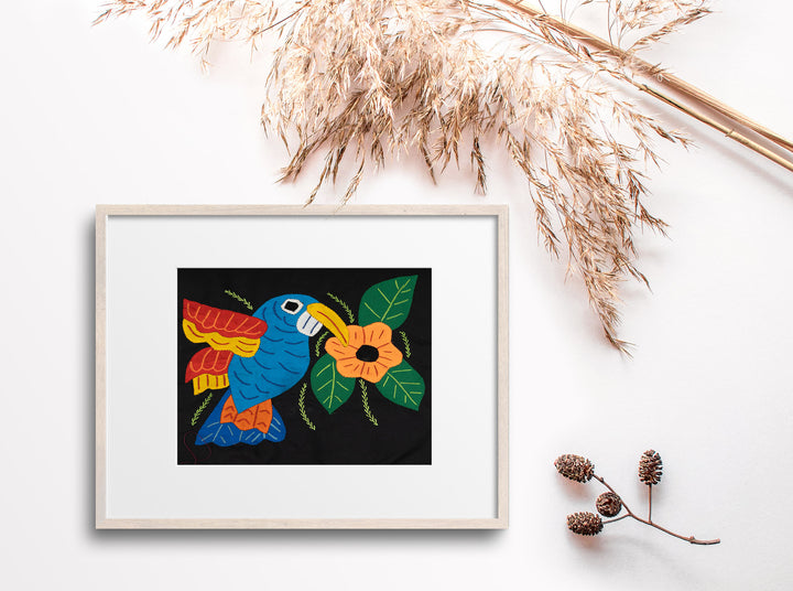 Blue Hummingbird with Flower Molita