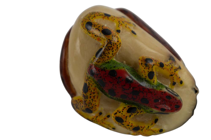 Wounaan Indian Poison Dart Frog Tagua Nut Carving