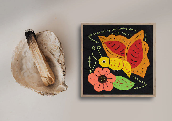Gold And Red Butterfly with Orange Flower Molita