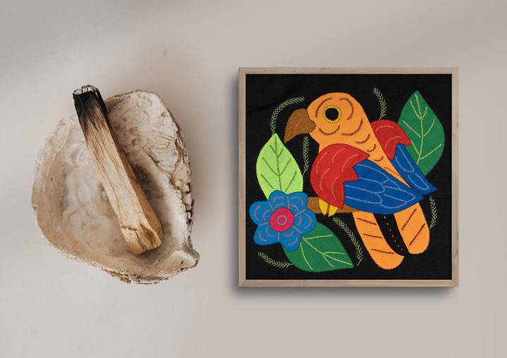 Orange Red and Blue Bird Molita