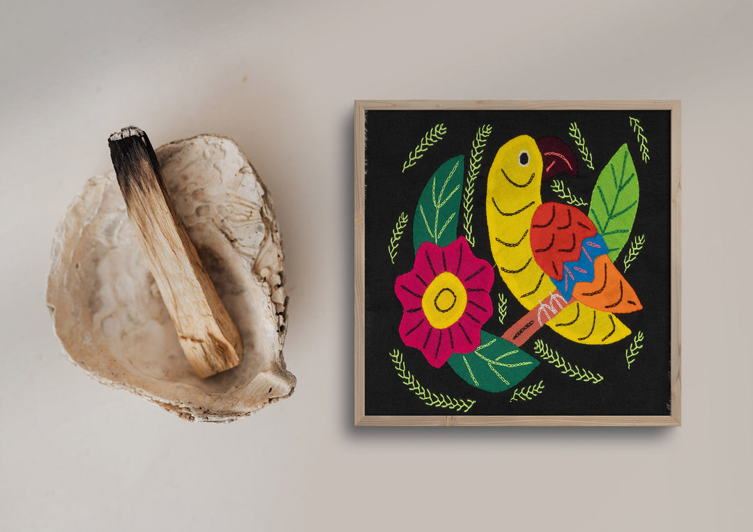 Yellow Canary Bird with Flower Molita