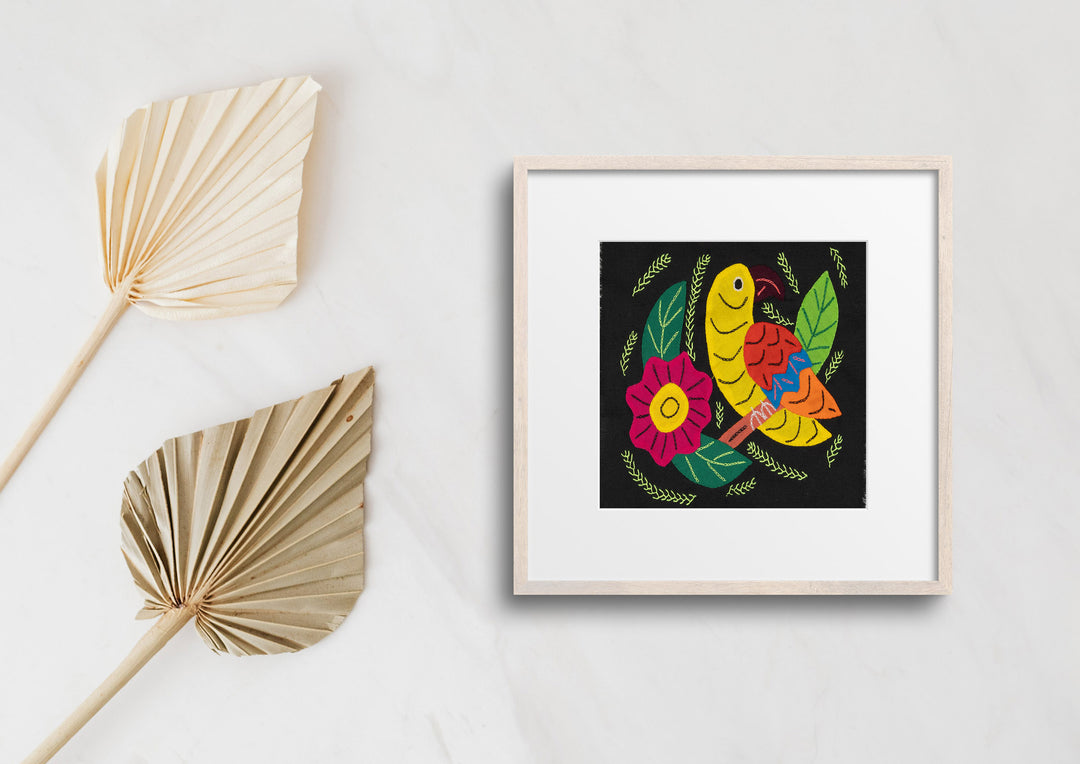 Yellow Canary Bird with Flower Molita