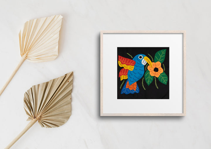 Blue Hummingbird with Flower Molita