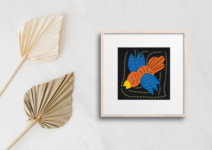 Orange And Blue Dive Bomber Bird Molita