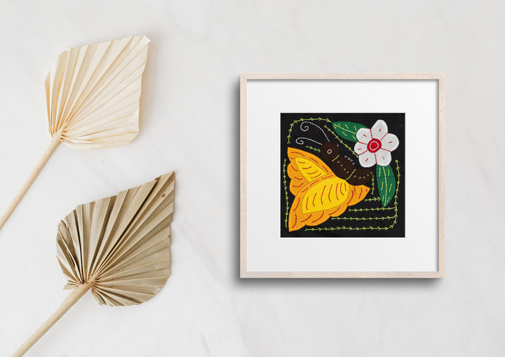 Yellow Butterfly with White Flower Molita