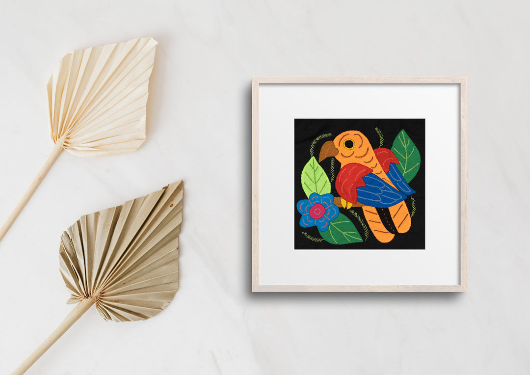 Orange Red and Blue Bird Molita