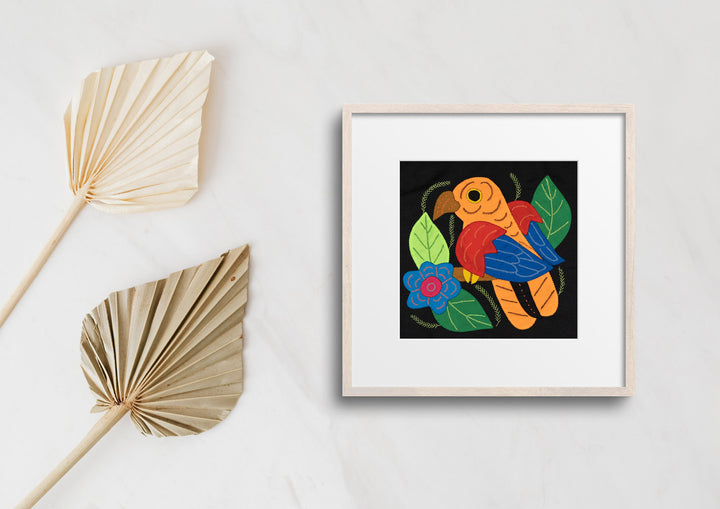 Orange Red and Blue Bird Molita