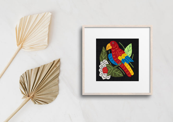 Red Yellow And Blue Bird with Flower Molita