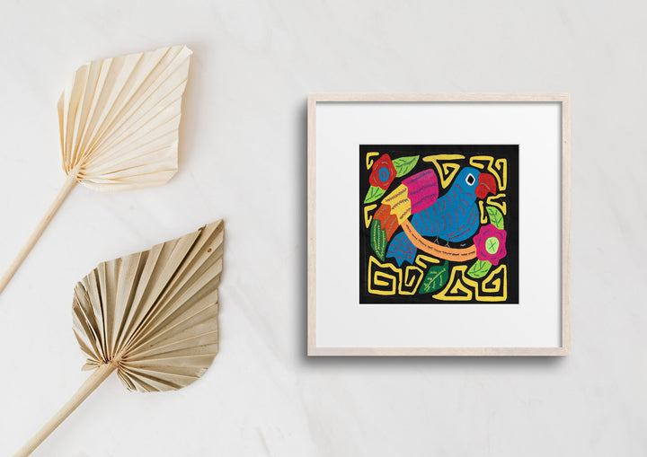 Blue Bird Black and Yellow Background Molita