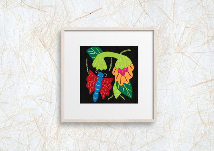 Red And Blue Butterfly with Flower Molita