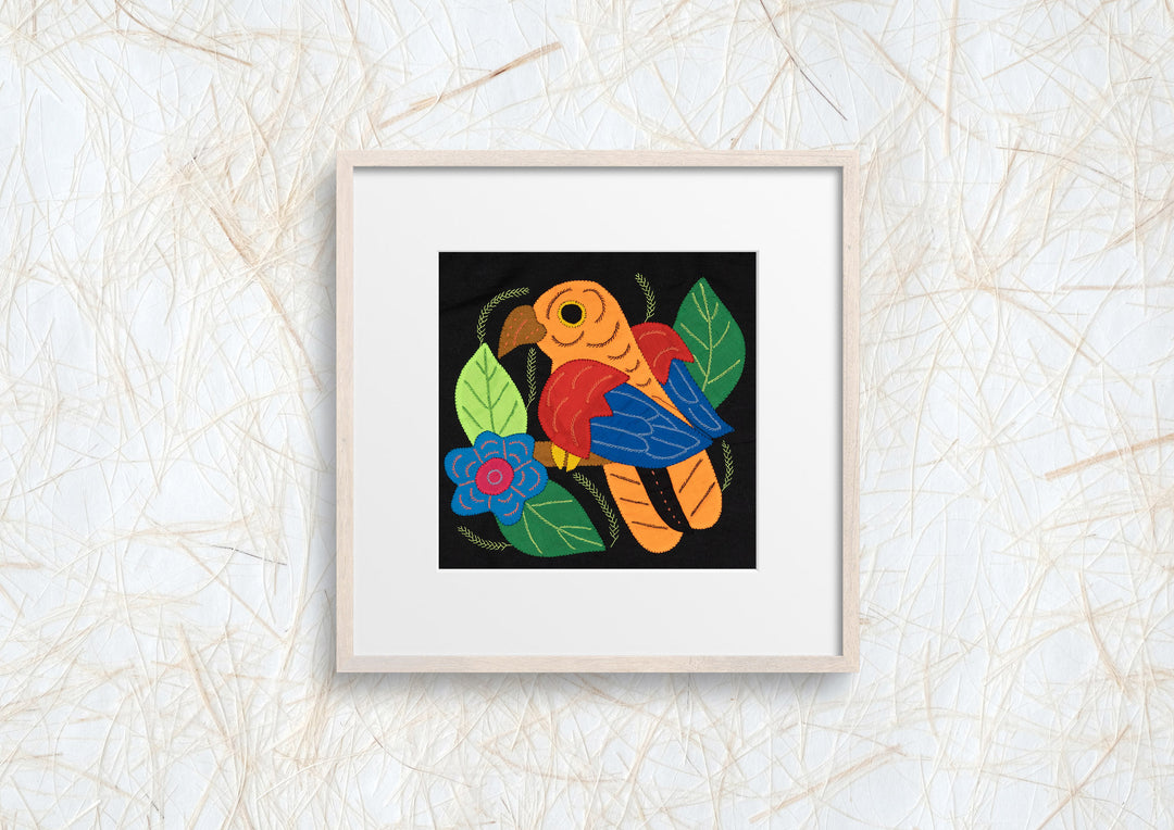 Orange Red and Blue Bird Molita