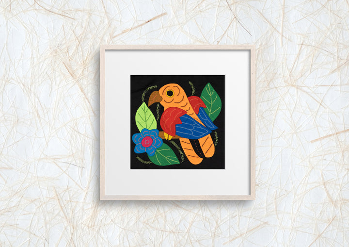 Orange Red and Blue Bird Molita