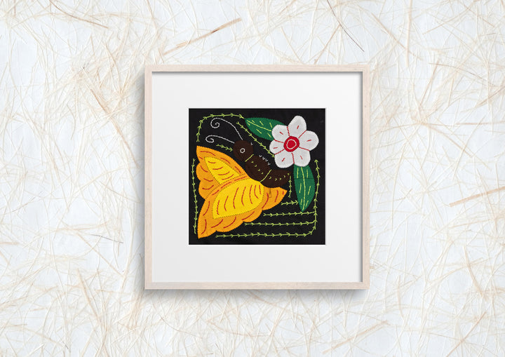 Yellow Butterfly with White Flower Molita