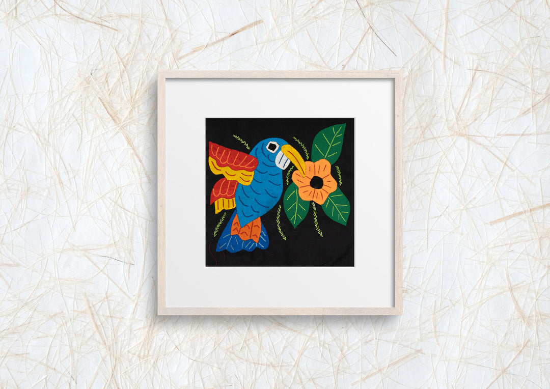 Blue Hummingbird with Flower Molita