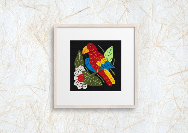 Red Yellow And Blue Bird with Flower Molita