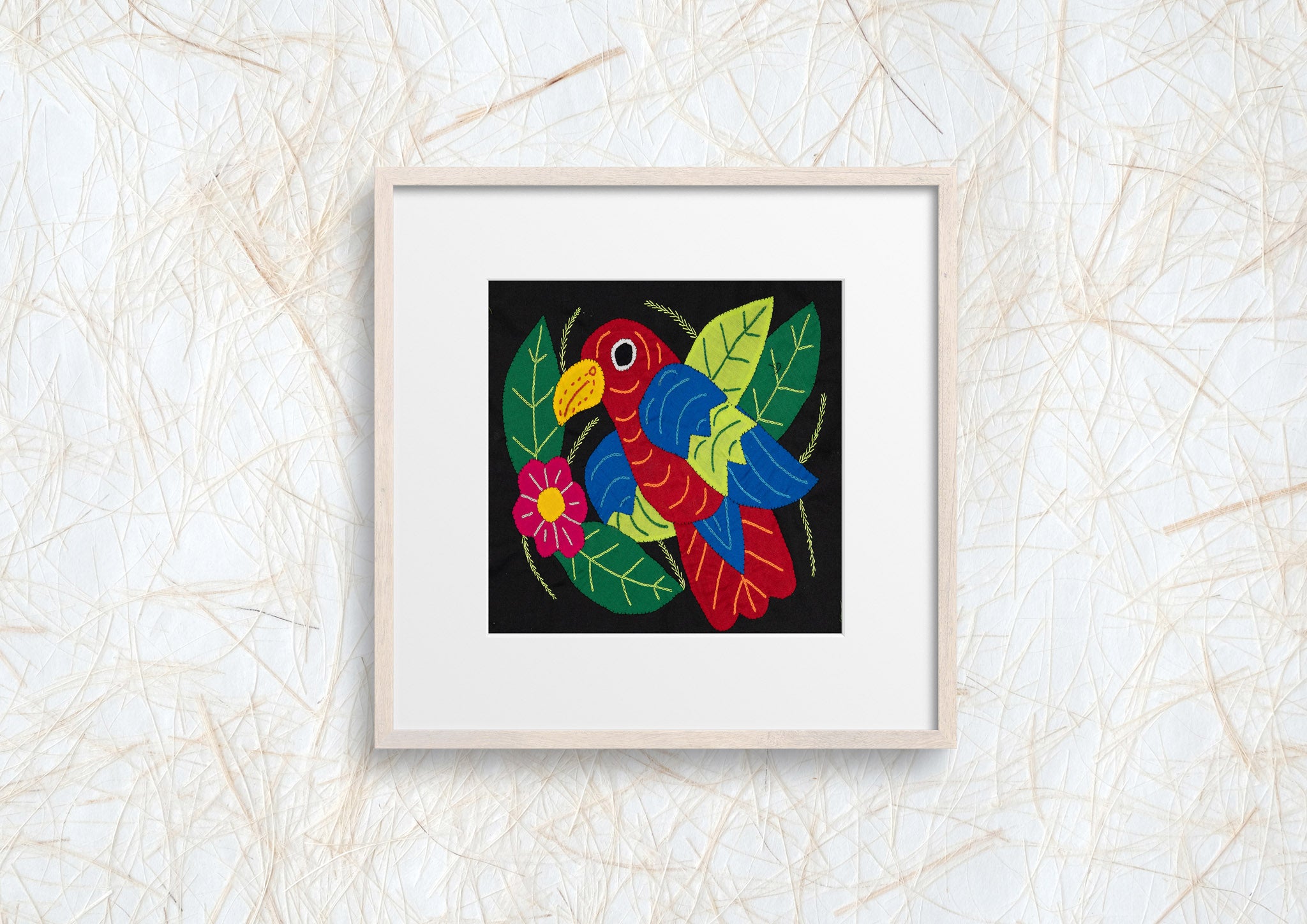 Red Parrot Blue Wing with Flower Molita