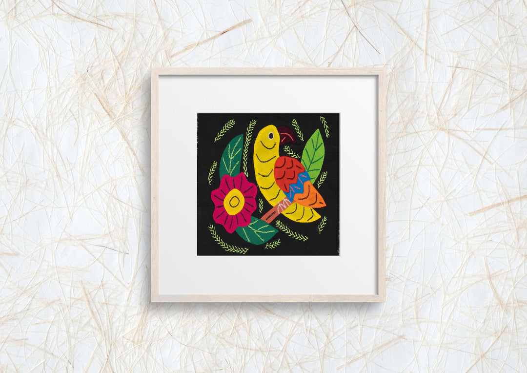 Yellow Canary Bird with Flower Molita