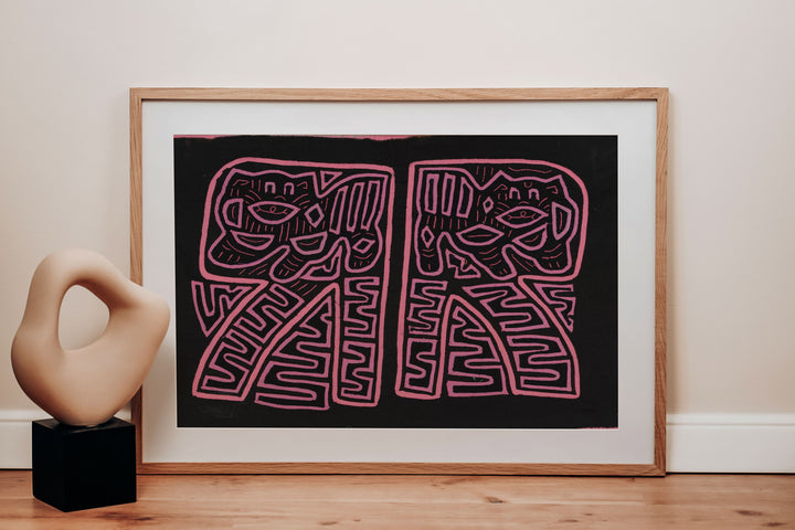 Pink Black Puppy Dog Mola