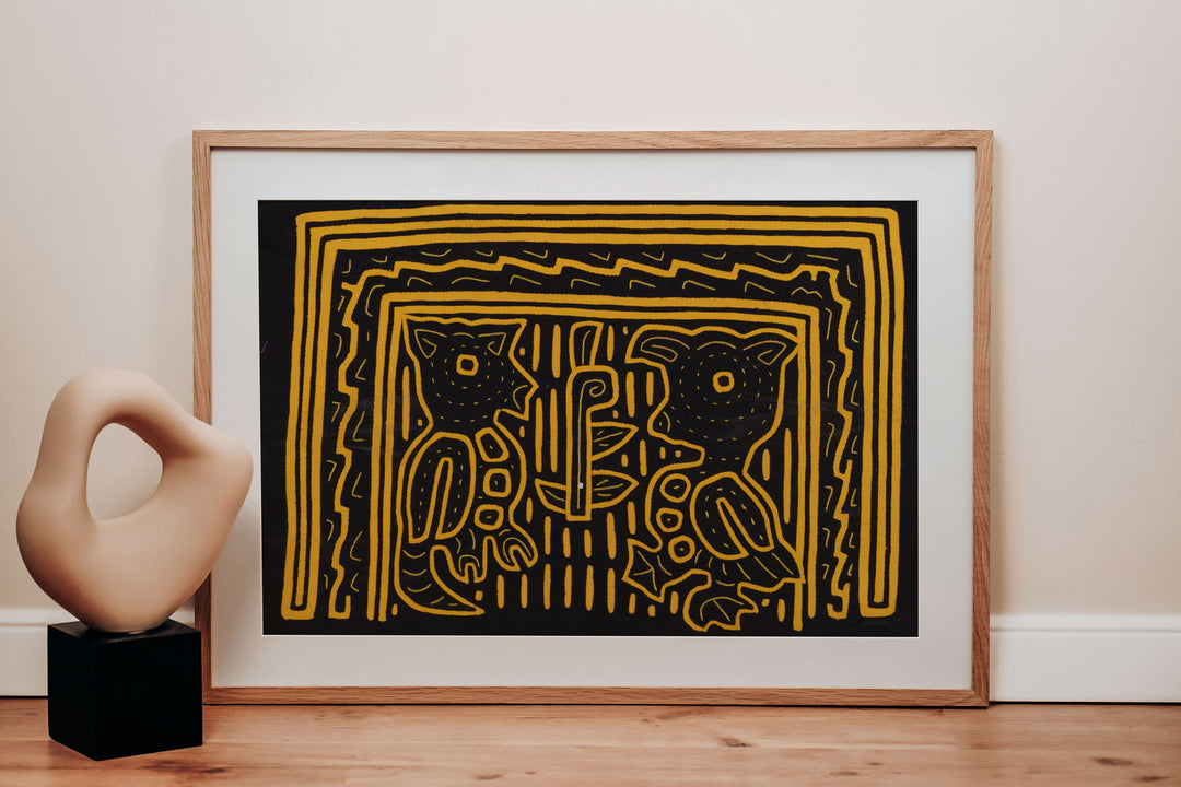 Black Yellow Rainforest Jungle Critter Mola