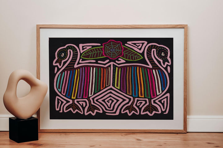 Rainbow Pink Goose Bird Two Mola