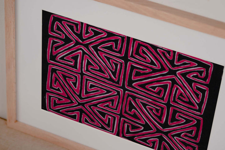 Purple Black White Symmetry Vintage Mola