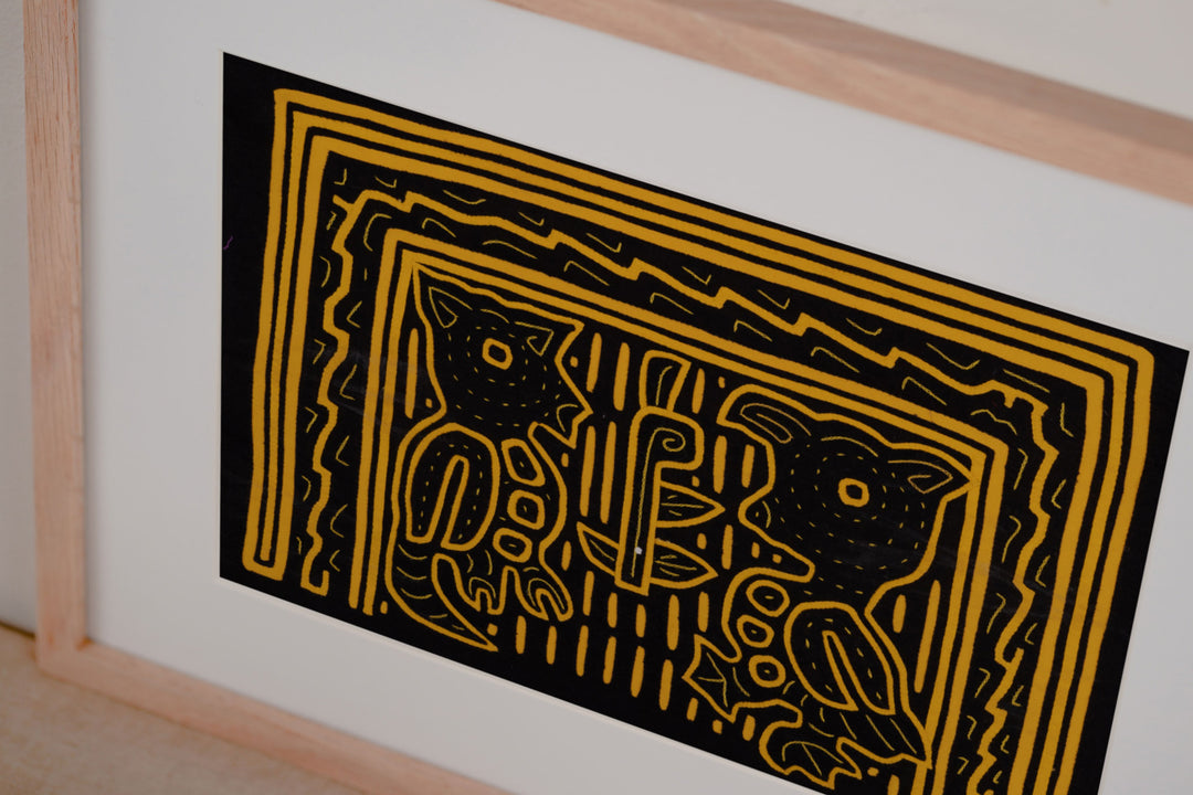 Black Yellow Rainforest Jungle Critter Mola