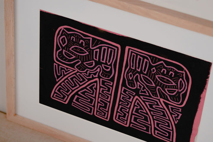 Pink Black Puppy Dog Mola