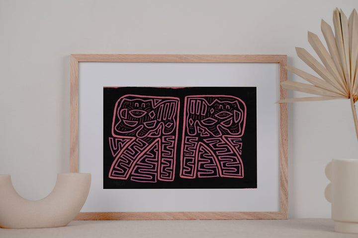 Pink Black Puppy Dog Mola