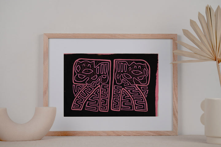 Pink Black Puppy Dog Mola