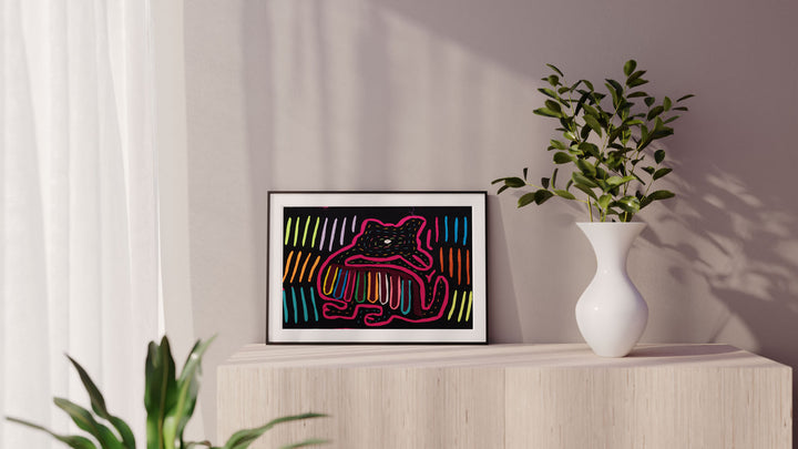 Pink Black Puppy Pooch Dog Mola