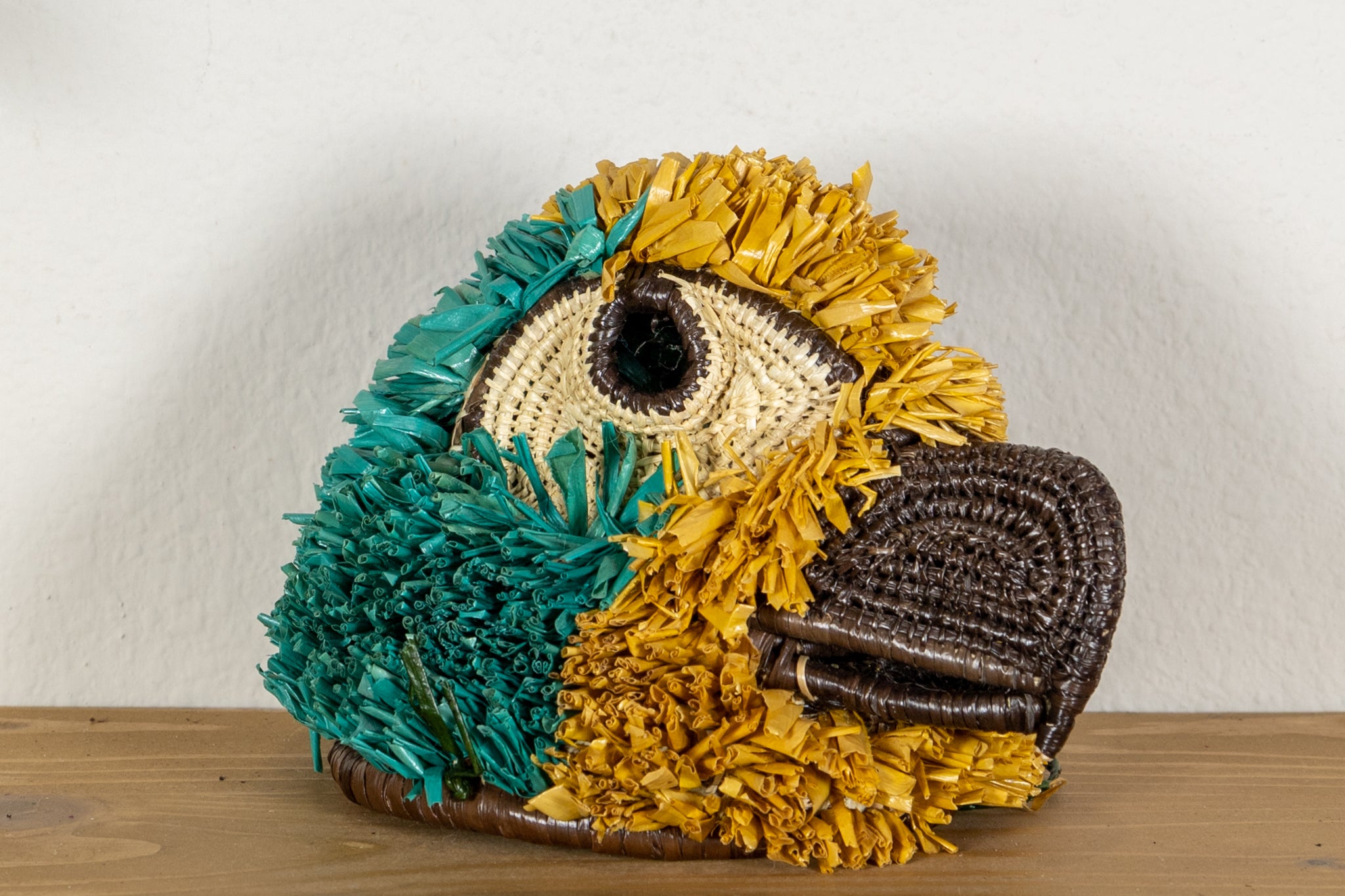 Teal and Yellow Macaw Mask