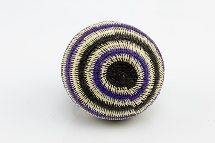 Wounaan Indian Hand Woven Black and Purple Panama Basket