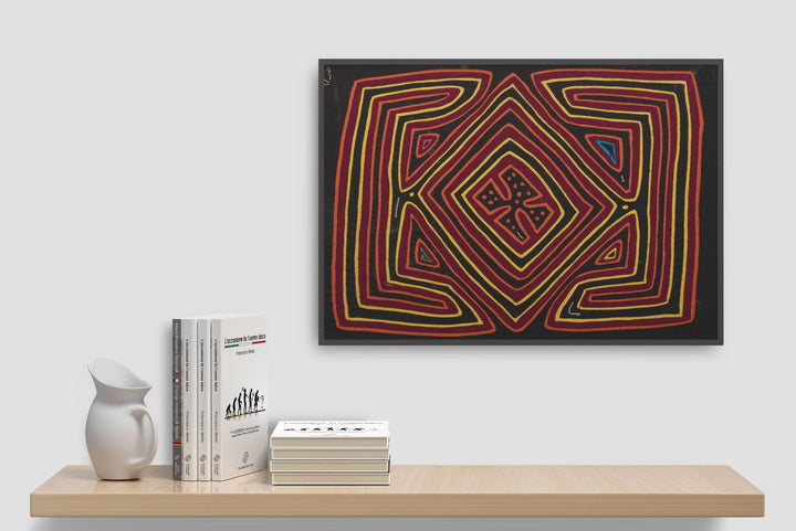 Black Red Yellow Maze Mola