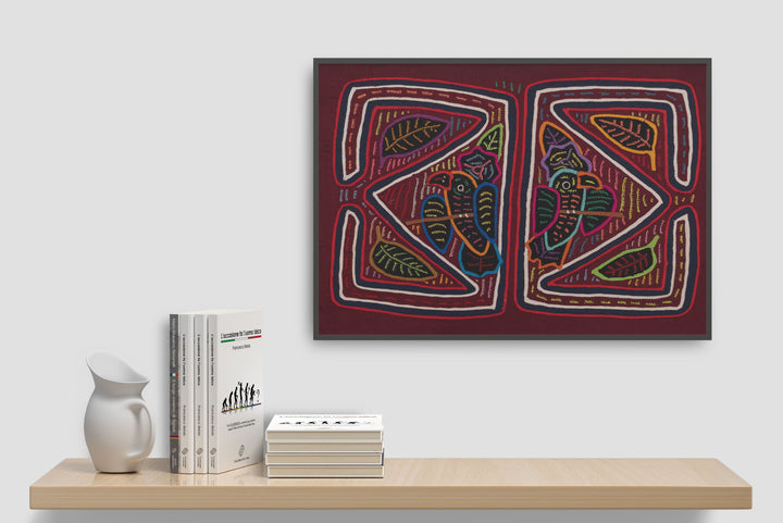 Symmetry Burgundy Parrot Bird Mola
