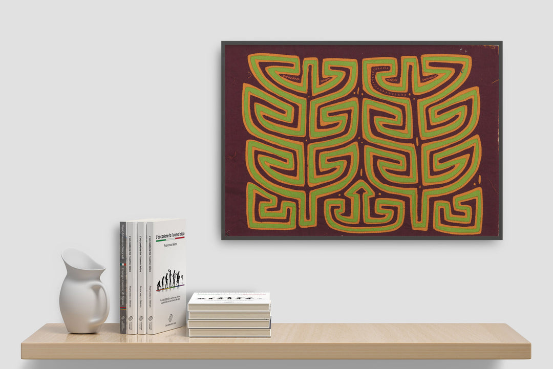 Burgundy Orange Green Cornstalk Mola